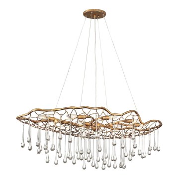 Quintiesse - Lámpara colgante con cable LAGUNA 8xE14/40W/230V Ø 106,7 cm, dorada