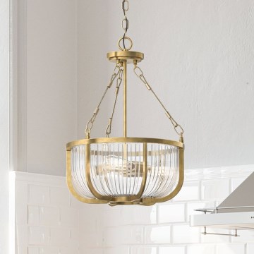 Quintiesse - Lámpara colgante con cadena ROUX 3xE27/60W/230V Ø 40,6 cm, color dorado