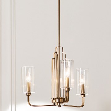 Quintiesse - Lámpara colgante con varilla KIMROSE 3xE14/40W/230V Ø 45,9 cm dorado