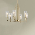 Quintiesse - Lámpara colgante con varilla KIMROSE 6xE14/40W/230V Ø 68,6 cm dorada