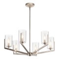 Quintiesse - Lámpara colgante con varilla NYE 6xE14/40W/230V Ø 71,1 cm cromo mate