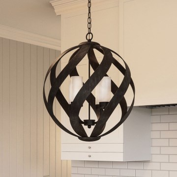 Quintiesse - Lámpara colgante de exterior con cadena BLACKSMITH 4xE14/40W/230V Ø 50,1 cm IP44 negra