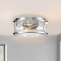 Quintiesse - Lámpara de techo para baño ASHLAND 2xE27/60W/230V Ø 30,5 cm IP44 cromo brillante