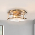 Quintiesse - Lámpara de techo para baño ASHLAND 2xE27/60W/230V Ø 30,5 cm IP44 en acabado dorado