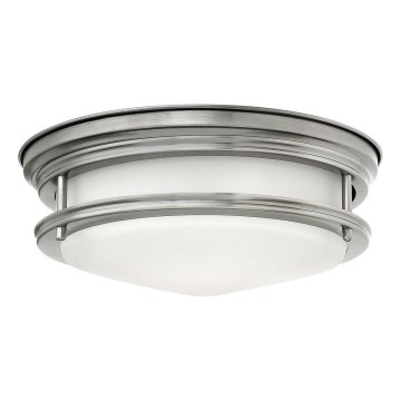 Quintiesse - Lámpara de techo para exterior HADRIAN 2xE27/40W/230V Ø 30,5 cm IP44 cromo mate