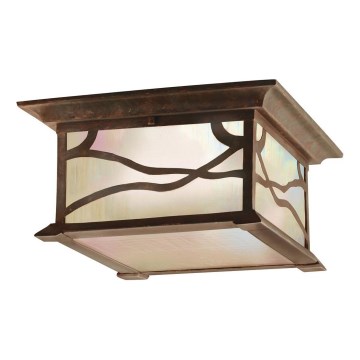 Quintiesse - Lámpara de techo para exterior MORRIS 2xE27/60W/230V IP44, acabado en bronce