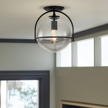 Quintiesse - Lámpara de techo SOMERSET 1xE27/60W/230V, diámetro 28,2 cm, negra