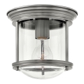 Quintiesse - Luminaria de techo exterior HADRIAN, 1x E27/60W/230V, Ø 19,6 cm, IP44, cromo mate