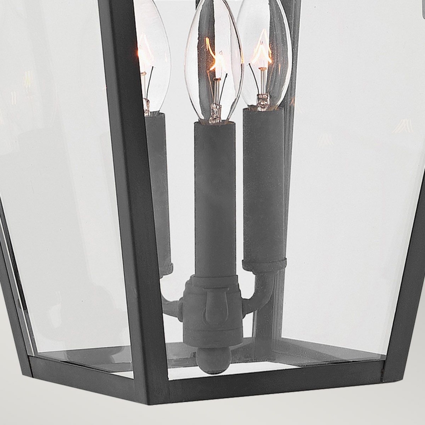 Quintiesse - Lámpara de pared exterior ALFORD L 3xE14/40W/230V IP44 negra
