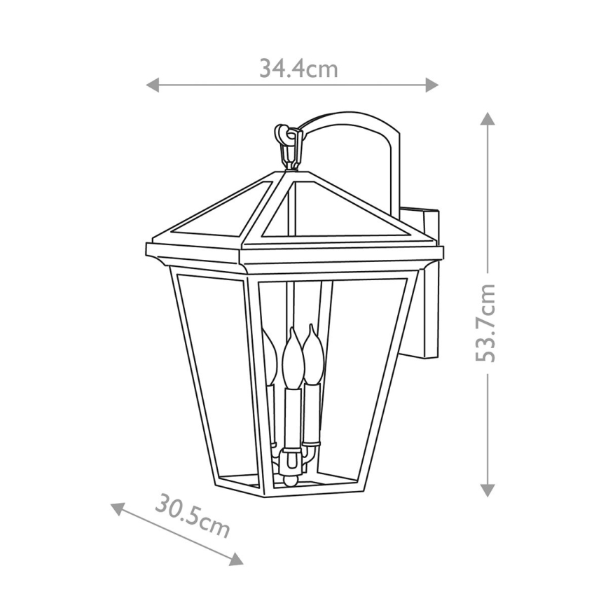 Quintiesse - Lámpara de pared exterior ALFORD L 3xE14/40W/230V IP44 negra