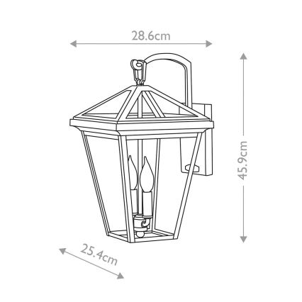 Quintiesse - Lámpara de pared exterior ALFORD M 2xE14/40W/230V IP44 negra