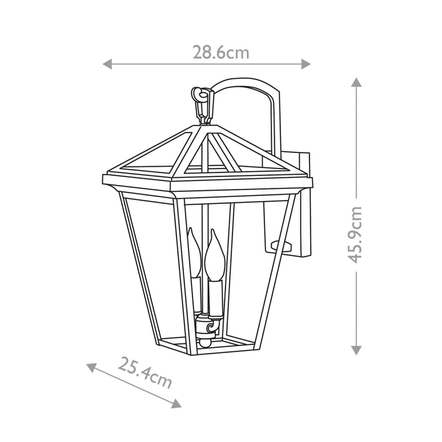 Quintiesse - Lámpara de pared exterior ALFORD M 2xE14/40W/230V IP44 negra