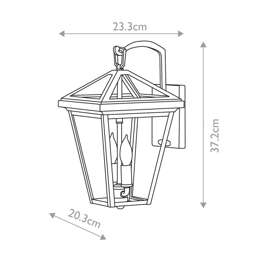 Quintiesse - Lámpara de pared exterior ALFORD S 2xE14/40W/230V IP44 negra