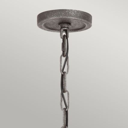 Quintiesse - Lámpara colgante con cadena ANGELO 9xE27/60W/230V, acabado en roble