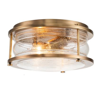 Quintiesse - Lámpara de techo para baño ASHLAND 2xE27/60W/230V Ø 30,5 cm IP44 en acabado dorado