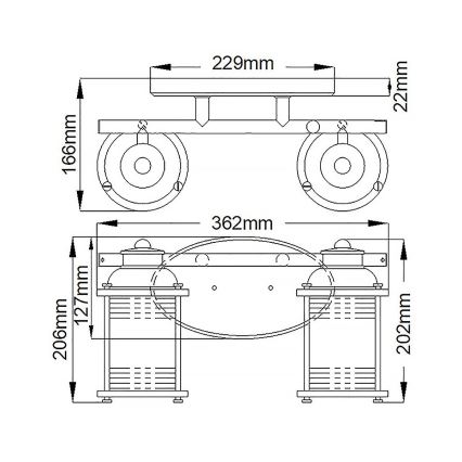 Quintiesse - Aplique de pared para baño ASHLAND BAY 2xE27/60W/230V IP44 acabado en bronce