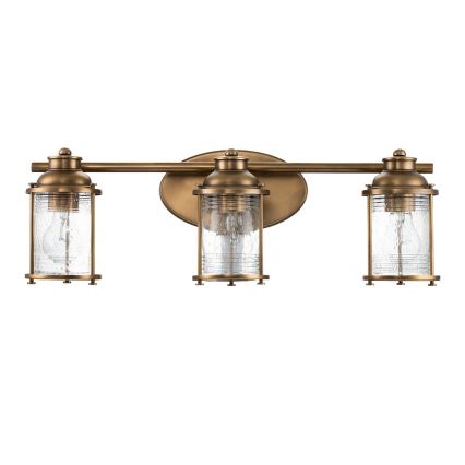 Quintiesse - Aplique de pared exterior ASHLAND BAY 3xE27/60W/230V IP44 acabado bronce