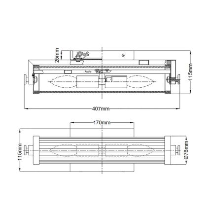 Quintiesse - Aplique de pared para baño AZORES 2xE14/40W/230V IP44 dorado