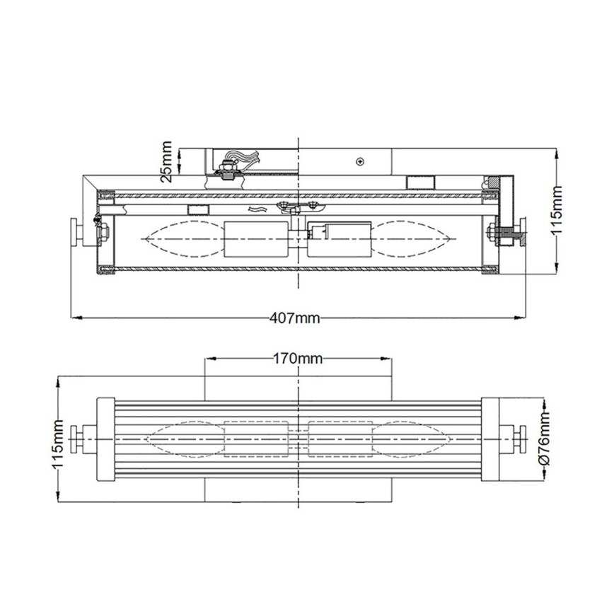Quintiesse - Aplique de pared para baño AZORES 2xE14/40W/230V IP44 dorado