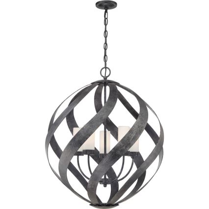 Quintiesse - Lámpara colgante exterior con cadena BLACKSMITH 5xE14/40W/230V diámetro 66,4 cm IP44 negra