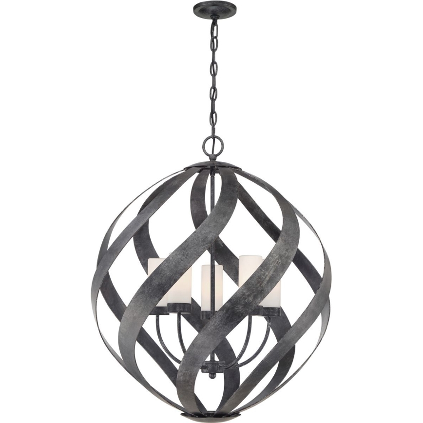 Quintiesse - Lámpara colgante exterior con cadena BLACKSMITH 5xE14/40W/230V diámetro 66,4 cm IP44 negra