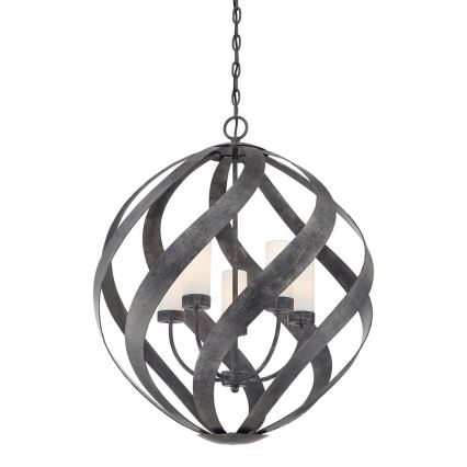 Quintiesse - Lámpara colgante exterior con cadena BLACKSMITH 5xE14/40W/230V diámetro 66,4 cm IP44 negra