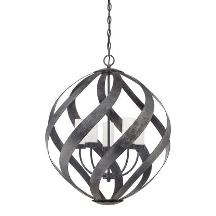 Quintiesse - Lámpara colgante exterior con cadena BLACKSMITH 5xE14/40W/230V diámetro 66,4 cm IP44 negra