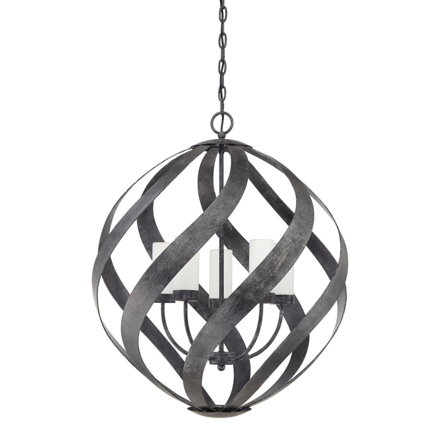 Quintiesse - Lámpara colgante exterior con cadena BLACKSMITH 5xE14/40W/230V diámetro 66,4 cm IP44 negra