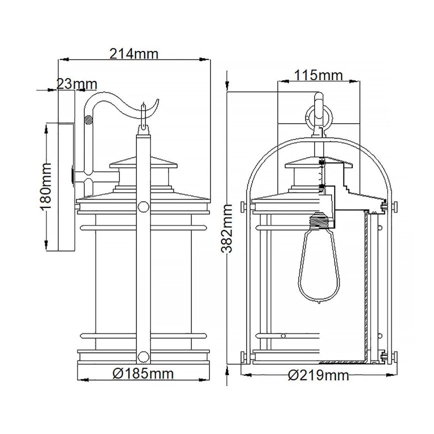 Quintiesse - Aplique de pared para exterior BOOKER M 1xE27/60W/230V IP44 cromo mate