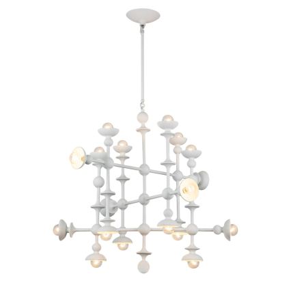 Quintiesse - Lámpara colgante con varilla CADENCE 18xE14/40W/230V blanca