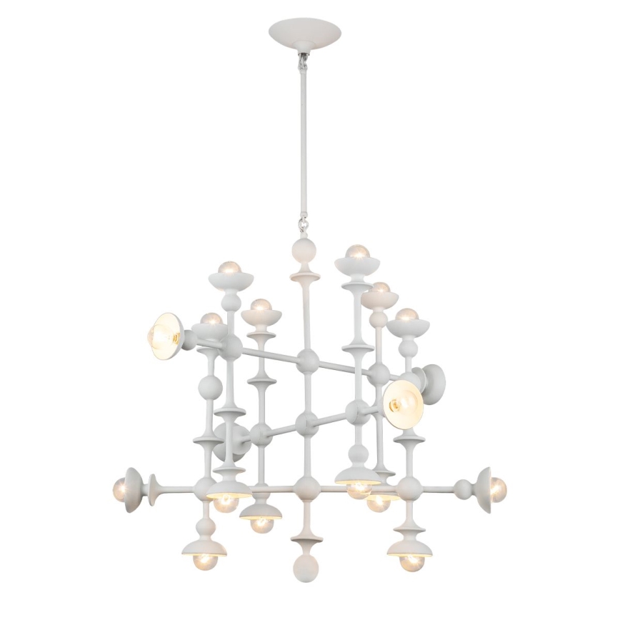 Quintiesse - Lámpara colgante con varilla CADENCE 18xE14/40W/230V blanca