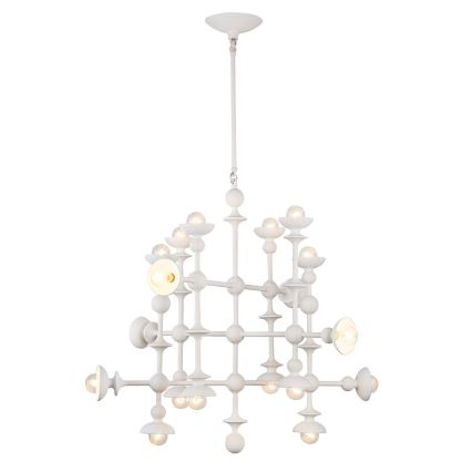 Quintiesse - Lámpara colgante con varilla CADENCE 18xE14/40W/230V blanca