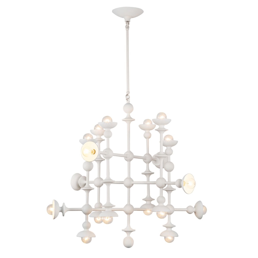 Quintiesse - Lámpara colgante con varilla CADENCE 18xE14/40W/230V blanca