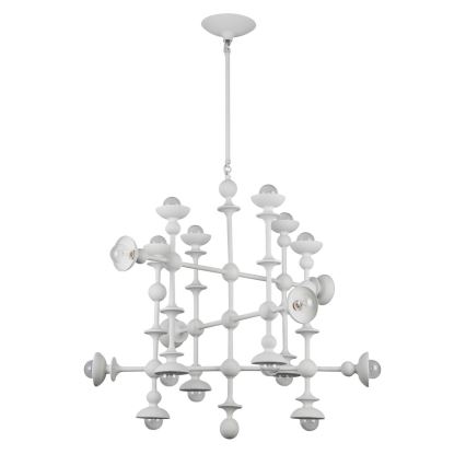 Quintiesse - Lámpara colgante con varilla CADENCE 18xE14/40W/230V blanca