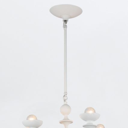 Quintiesse - Lámpara colgante con varilla CADENCE 18xE14/40W/230V blanca
