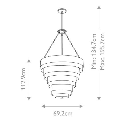 Quintiesse - Lámpara colgante con varilla ECHELON 8xE14/40W/230V dorada