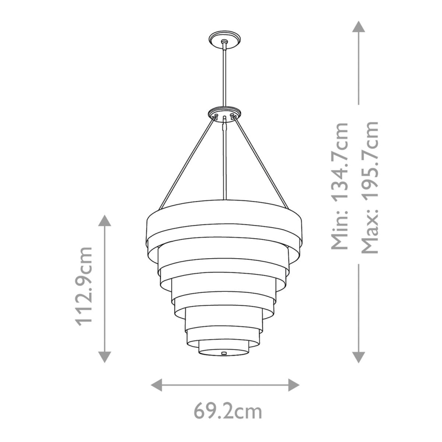Quintiesse - Lámpara colgante con varilla ECHELON 8xE14/40W/230V dorada