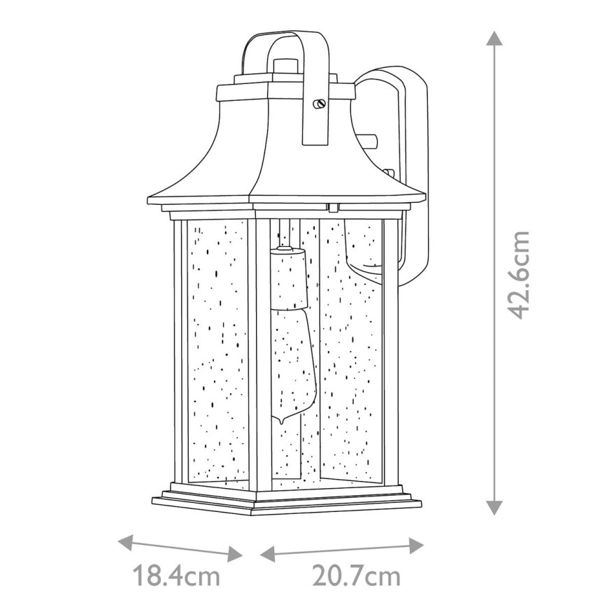 Quintiesse - Aplique de pared exterior GRANT M 1xE27/60W/230V IP44 bronce