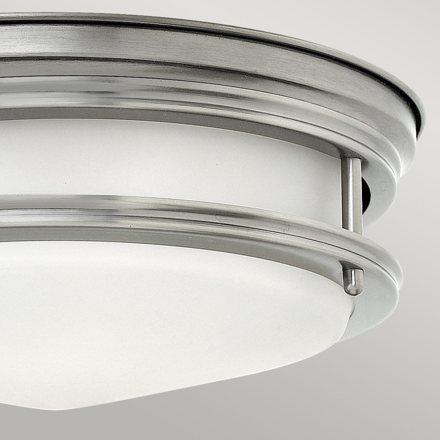 Quintiesse - Lámpara de techo para exterior HADRIAN 2xE27/40W/230V Ø 30,5 cm IP44 cromo mate