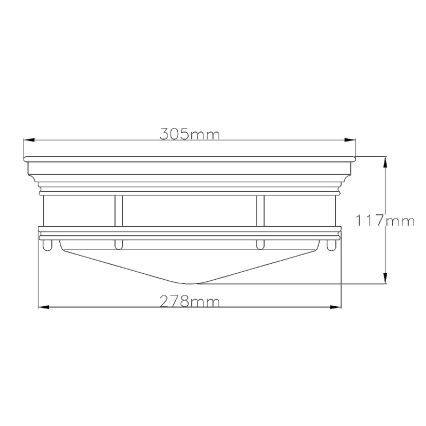 Quintiesse - Lámpara de techo para exterior HADRIAN 2xE27/40W/230V Ø 30,5 cm IP44 cromo mate