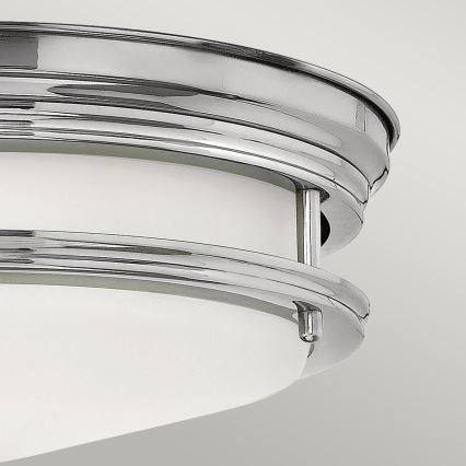 Quintiesse - Luminaria de techo exterior HADRIAN 2xE27/40W/230V diámetro 27,8 cm IP44 cromo brillante