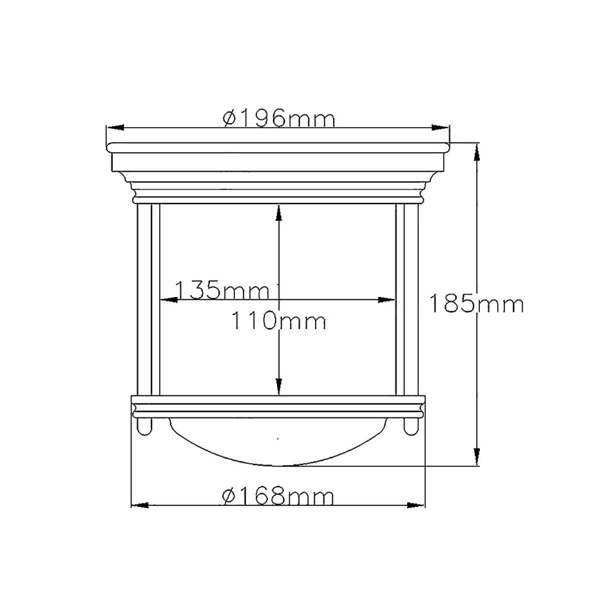 Quintiesse - Lámpara de techo exterior HADRIAN 1xE27/60W/230V Ø 19,6 cm IP44, acabado bronce