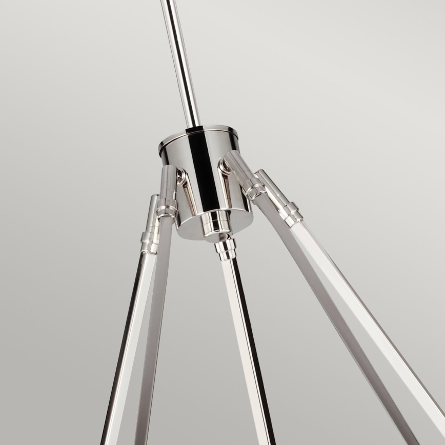 Quintiesse - Lámpara colgante en varilla HARPER 5xE14/60W/230V Ø 77,5 cm cromo brillante/vidrio ahumado