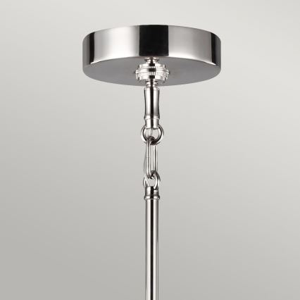 Quintiesse - Lámpara colgante en varilla HARPER 5xE14/60W/230V Ø 77,5 cm cromo brillante/vidrio ahumado