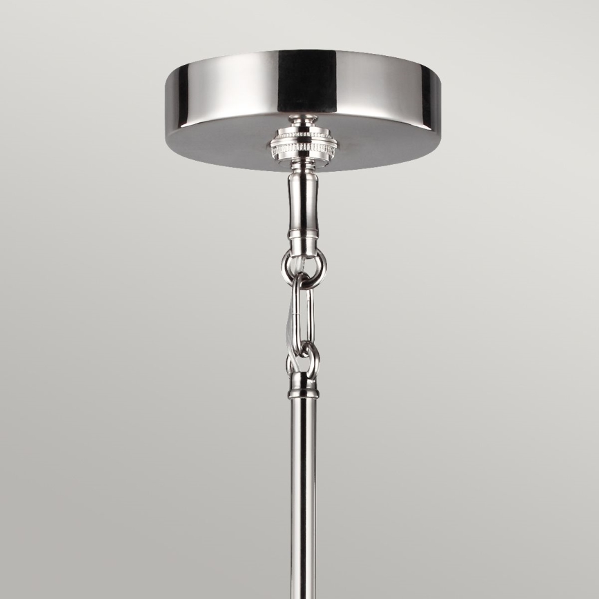 Quintiesse - Lámpara colgante en varilla HARPER 5xE14/60W/230V Ø 77,5 cm cromo brillante/vidrio ahumado
