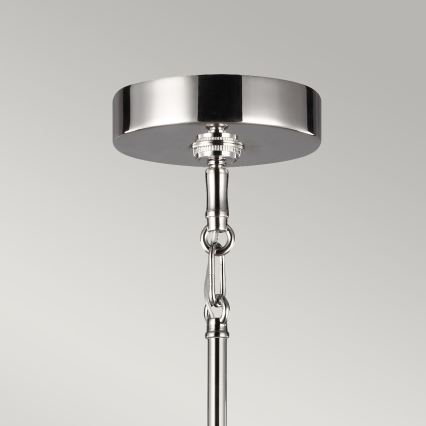 Quintiesse - Lámpara colgante con varilla HARPER 7xE14/60W/230V Ø 81,3 cm cromo brillante/cristal ahumado