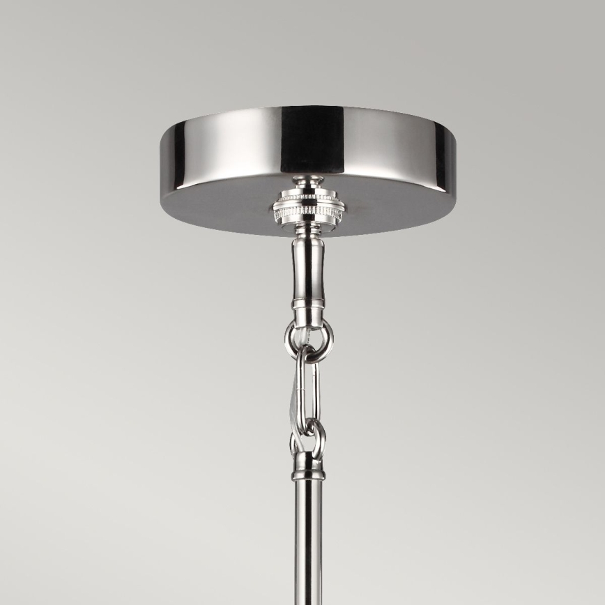 Quintiesse - Lámpara colgante con varilla HARPER 7xE14/60W/230V Ø 81,3 cm cromo brillante/cristal ahumado