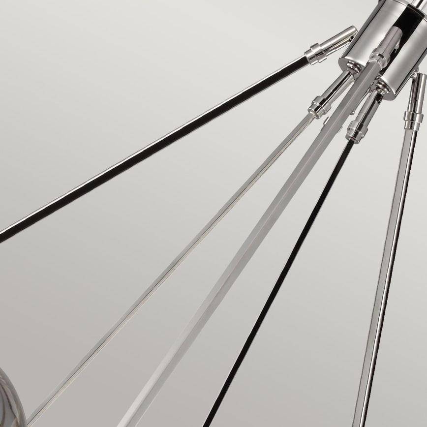 Quintiesse - Lámpara colgante con varilla HARPER 7xE14/60W/230V Ø 81,3 cm cromo brillante/cristal ahumado