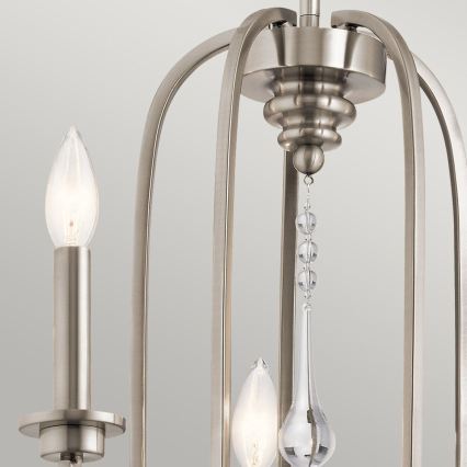 Quintiesse - Lámpara colgante con varilla KARLEE 5xE14/60W/230V Ø 61 cm cromo mate