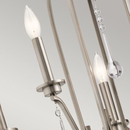 Quintiesse - Lámpara colgante con varilla KARLEE 5xE14/60W/230V Ø 61 cm cromo mate